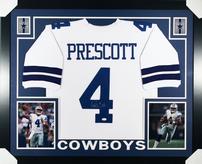 Dak Prescott Autographed Dallas Cowboys  Framed Jersey 202//164